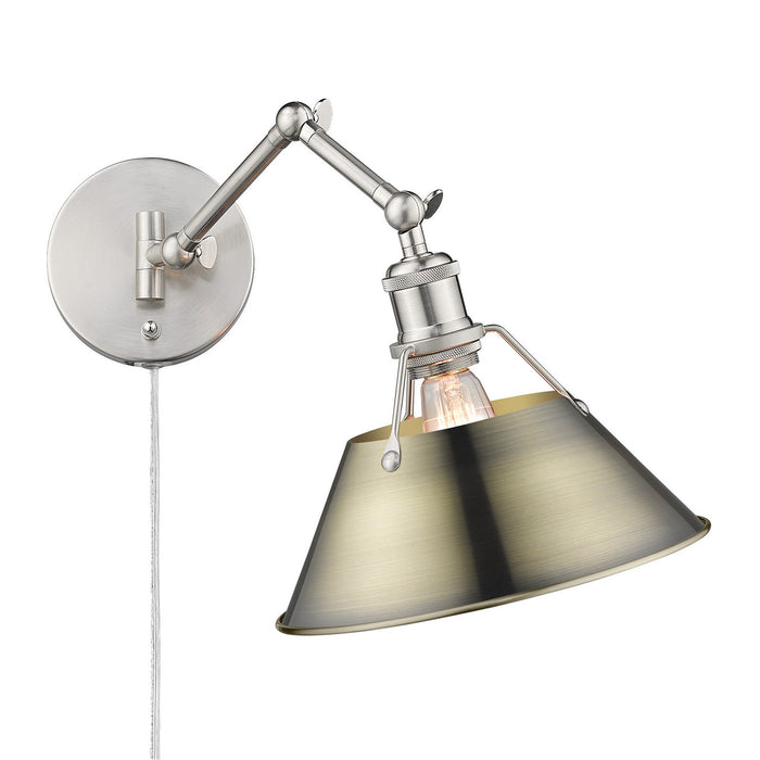 Golden 3306-A1W PW-AB One Light Wall Sconce, Pewter