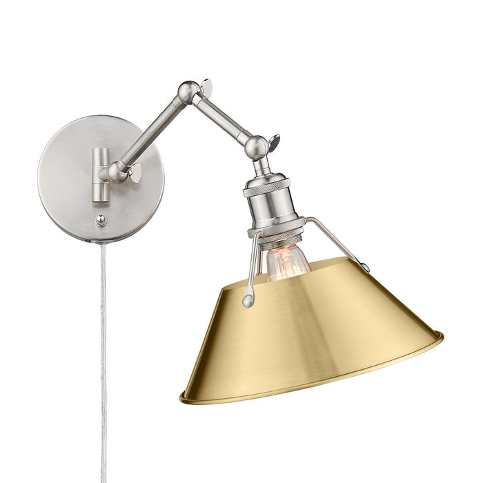 Golden 3306-A1W PW-BCB One Light Wall Sconce, Pewter