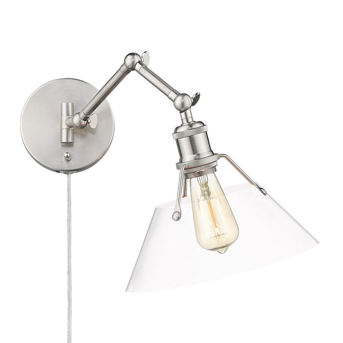 Golden 3306-A1W PW-CLR One Light Wall Sconce, Pewter