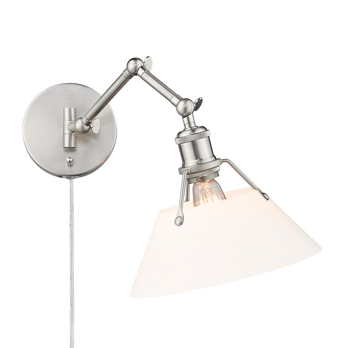 Golden 3306-A1W PW-OP One Light Wall Sconce, Pewter