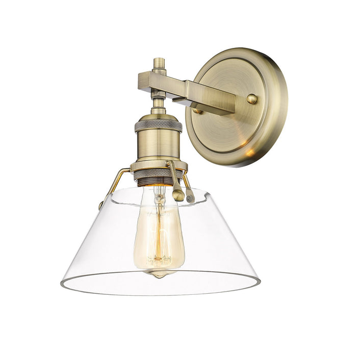 Golden 3306-BA1 AB-CLR One Light Bath Vanity, Aged Brass