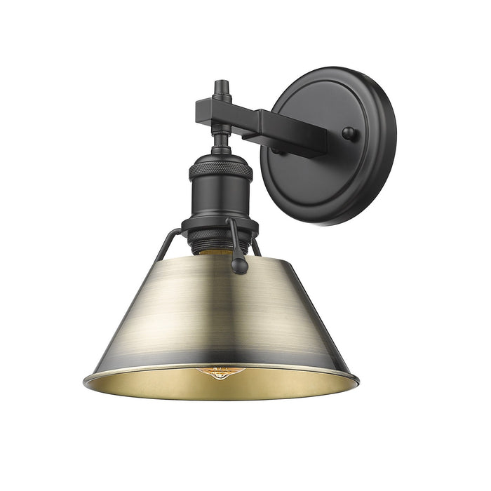 Golden 3306-BA1 BLK-AB One Light Bath Vanity, Matte Black