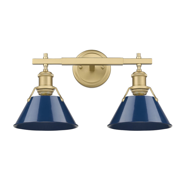 Golden 3306-BA2 BCB-NVY Two Light Bath Vanity, Brushed Champagne Bronze