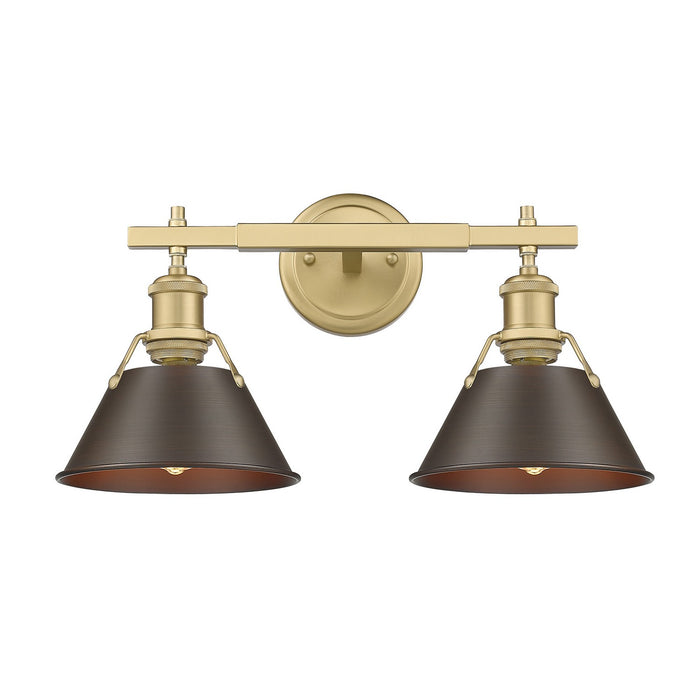 Golden 3306-BA2 BCB-RBZ Two Light Bath Vanity, Brushed Champagne Bronze