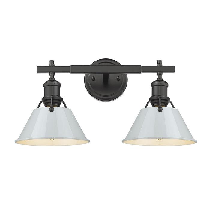 Golden 3306-BA2 BLK-DB Two Light Bath Vanity, Matte Black