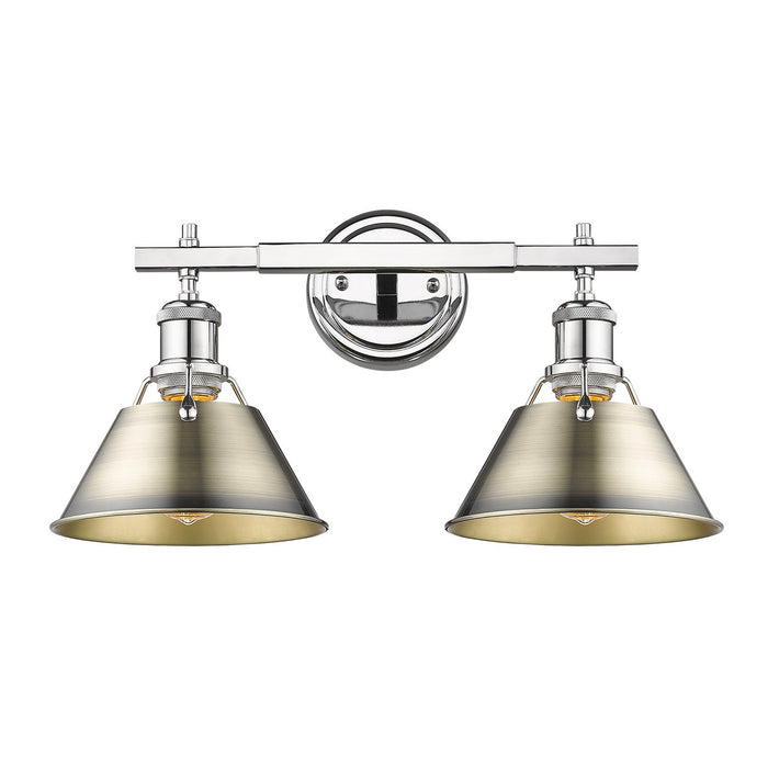 Golden 3306-BA2 CH-AB Two Light Bath Vanity, Chrome