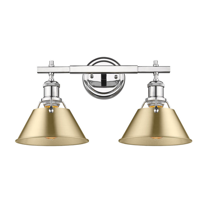 Golden 3306-BA2 CH-BCB Two Light Bath Vanity, Chrome