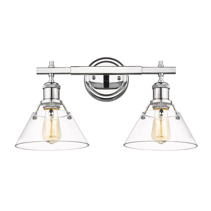 Golden 3306-BA2 CH-CLR Two Light Bath Vanity, Chrome
