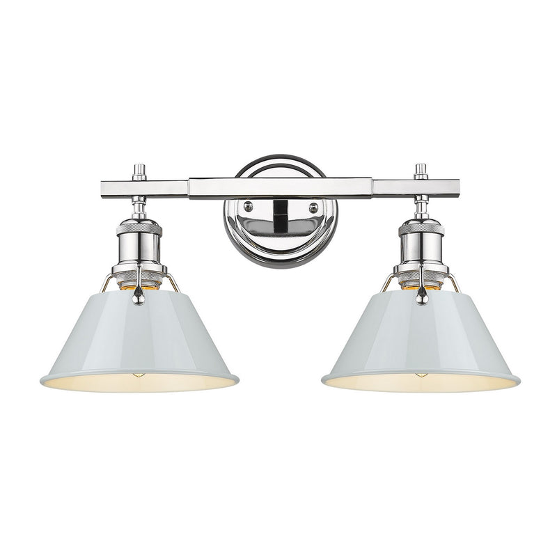 Golden 3306-BA2 CH-DB Two Light Bath Vanity, Chrome