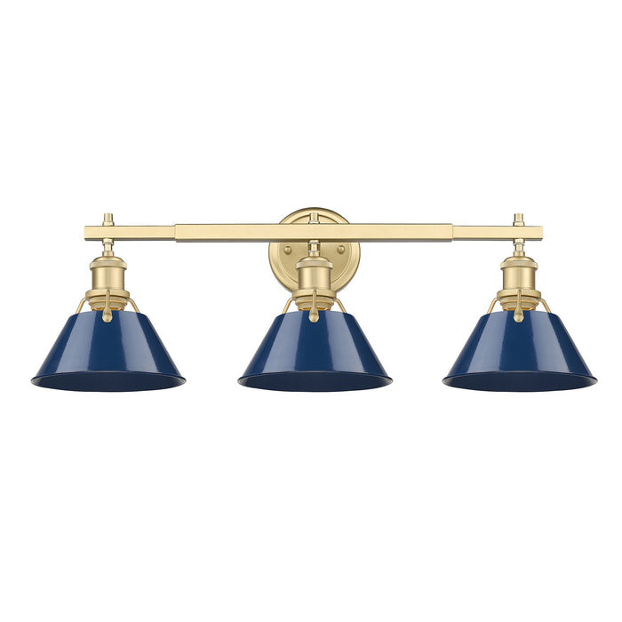 Golden 3306-BA3 BCB-NVY Three Light Bath Vanity, Brushed Champagne Bronze