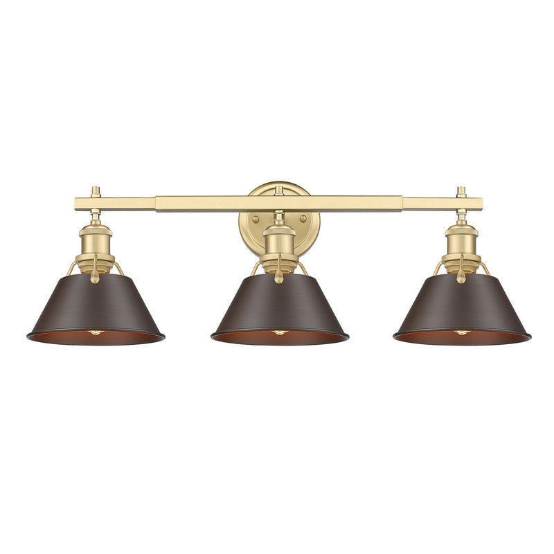 Golden 3306-BA3 BCB-RBZ Three Light Bath Vanity, Brushed Champagne Bronze
