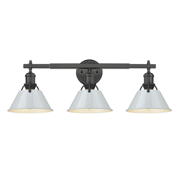 Golden 3306-BA3 BLK-DB Three Light Bath Vanity, Matte Black