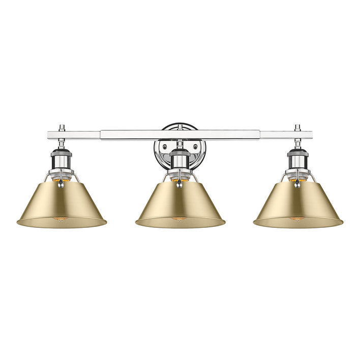 Golden 3306-BA3 CH-BCB Three Light Bath Vanity, Chrome