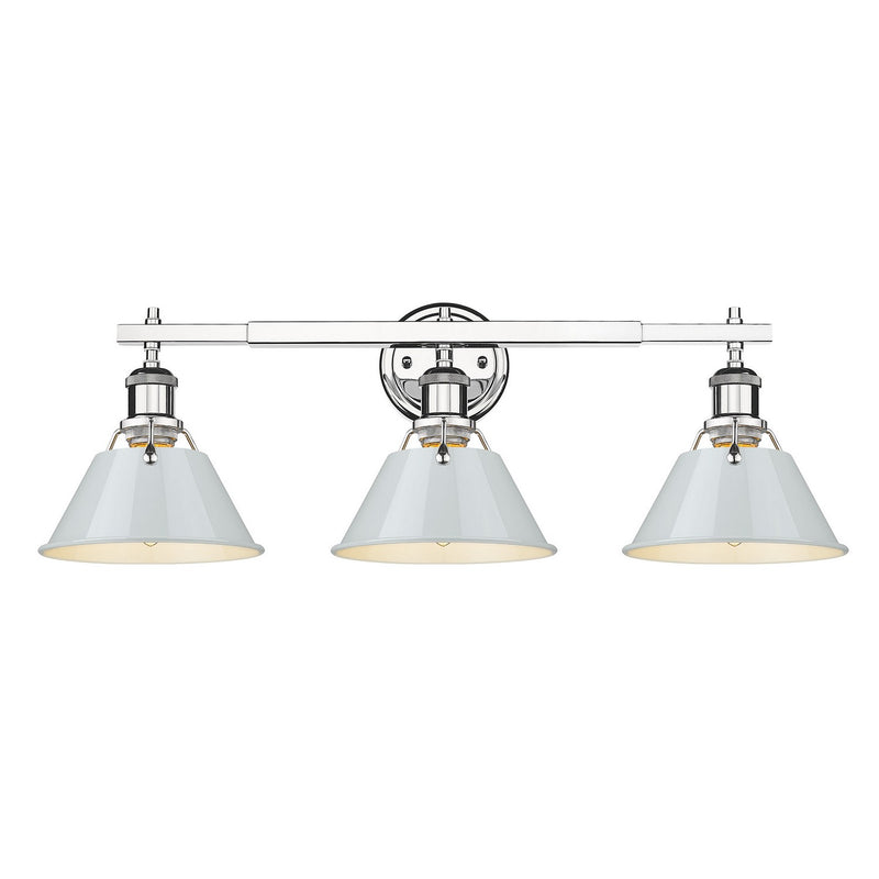 Golden 3306-BA3 CH-DB Three Light Bath Vanity, Chrome