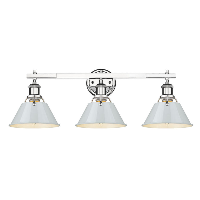 Golden 3306-BA3 CH-DB Three Light Bath Vanity, Chrome