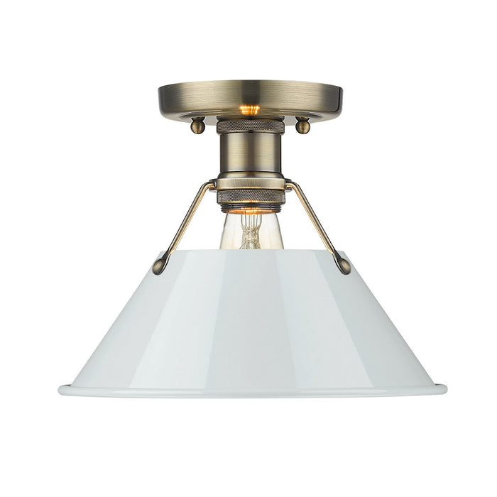 Golden 3306-FM AB-DB One Light Flush Mount, Aged Brass