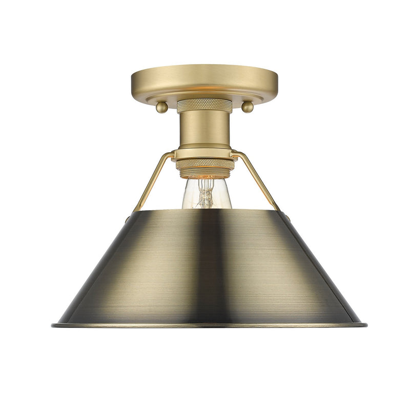 Golden 3306-FM BCB-AB One Light Flush Mount, Brushed Champagne Bronze