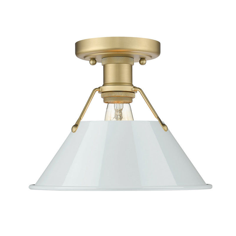 Golden 3306-FM BCB-DB One Light Flush Mount, Brushed Champagne Bronze