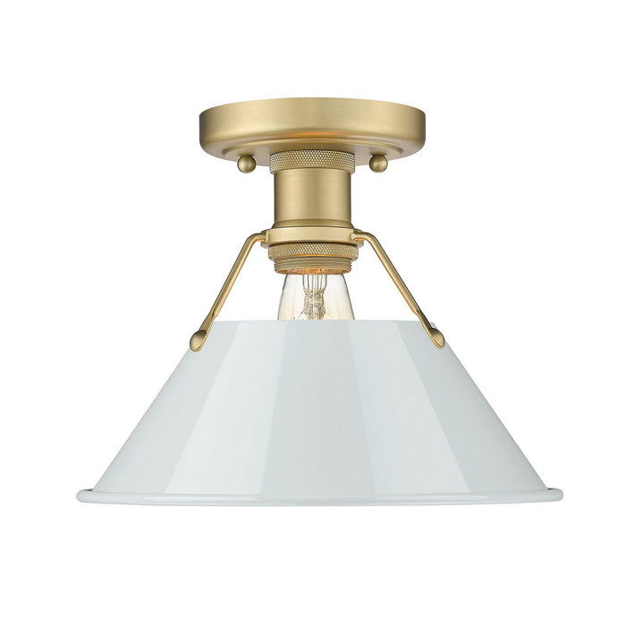 Golden 3306-FM BCB-DB One Light Flush Mount, Brushed Champagne Bronze
