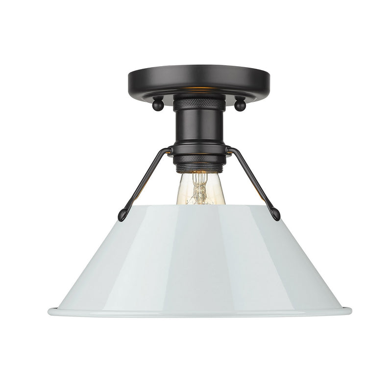 Golden 3306-FM BLK-DB One Light Flush Mount, Matte Black