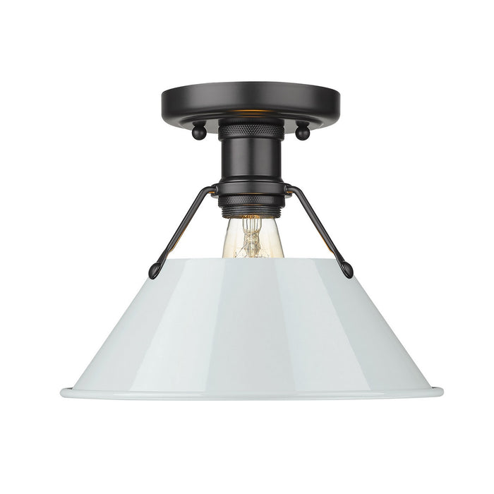 Golden 3306-FM BLK-DB One Light Flush Mount, Matte Black