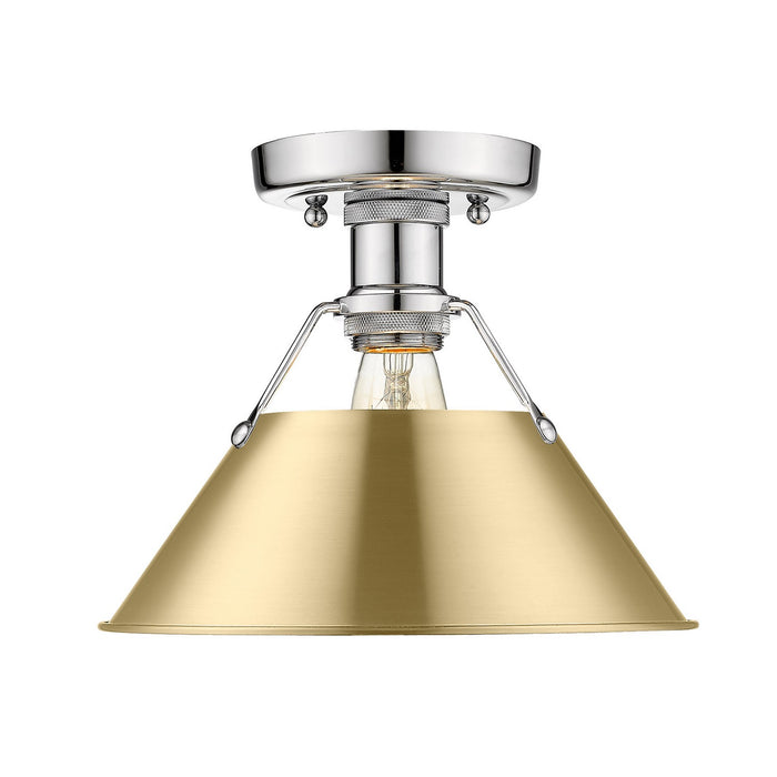 Golden 3306-FM CH-BCB One Light Flush Mount, Chrome