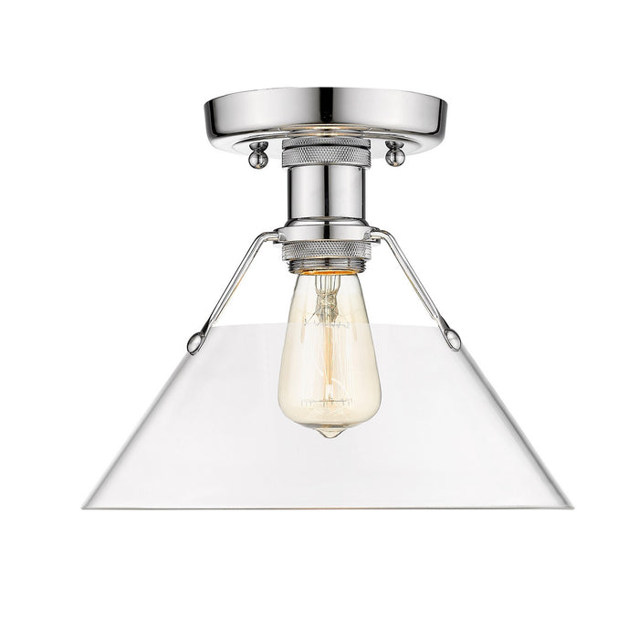 Golden 3306-FM CH-CLR One Light Flush Mount, Chrome