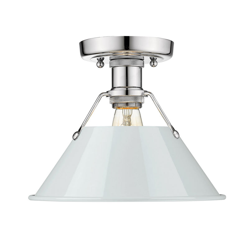 Golden 3306-FM CH-DB One Light Flush Mount, Chrome
