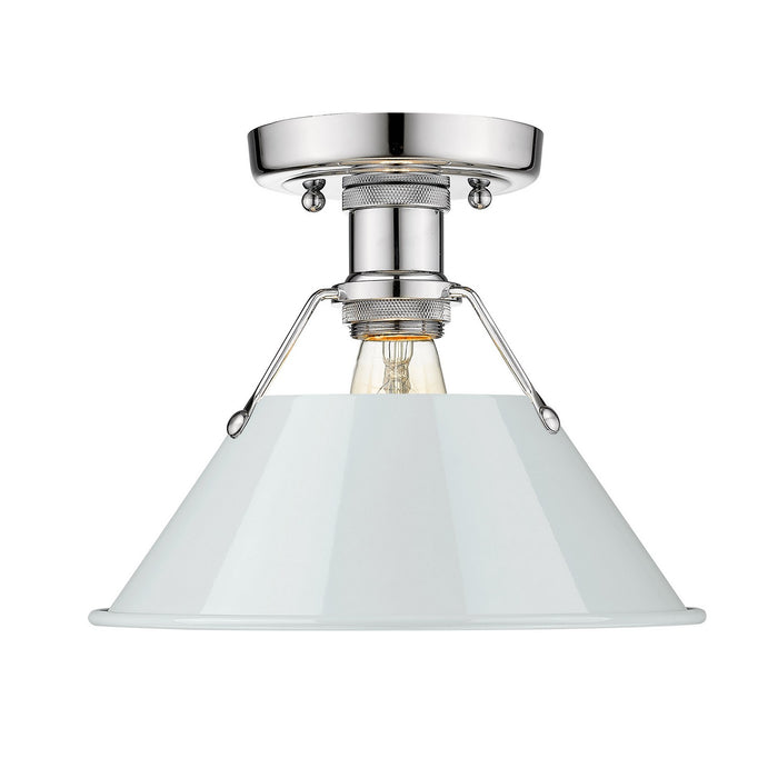 Golden 3306-FM CH-DB One Light Flush Mount, Chrome