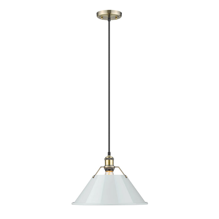 Golden 3306-L AB-DB One Light Pendant, Aged Brass