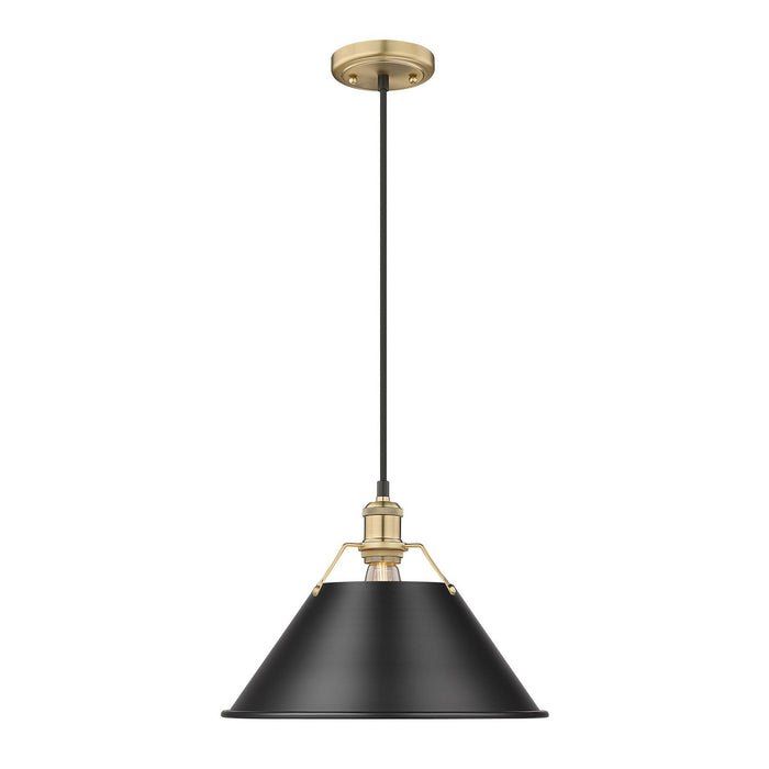 Golden 3306-L BCB-BLK One Light Pendant, Brushed Champagne Bronze