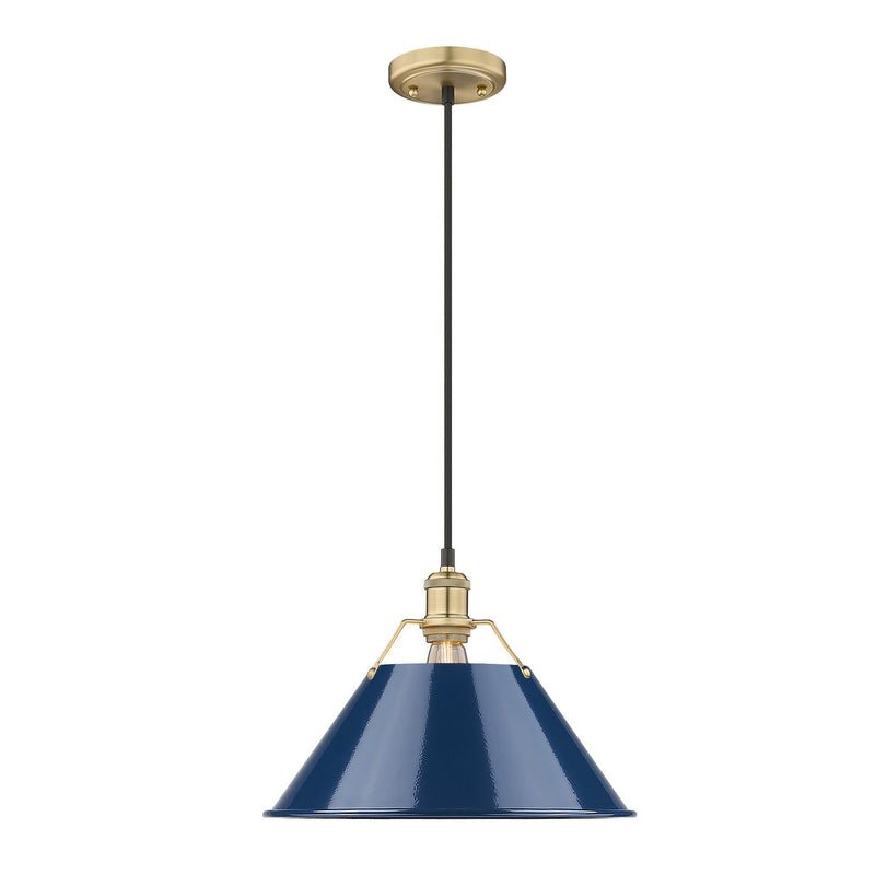 Golden 3306-L BCB-NVY One Light Pendant, Brushed Champagne Bronze