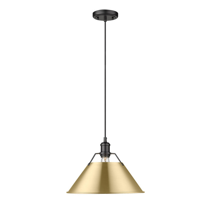 Golden 3306-L BLK-BCB One Light Pendant, Matte Black