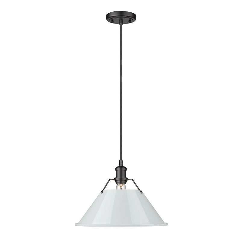 Golden 3306-L BLK-DB One Light Pendant, Matte Black