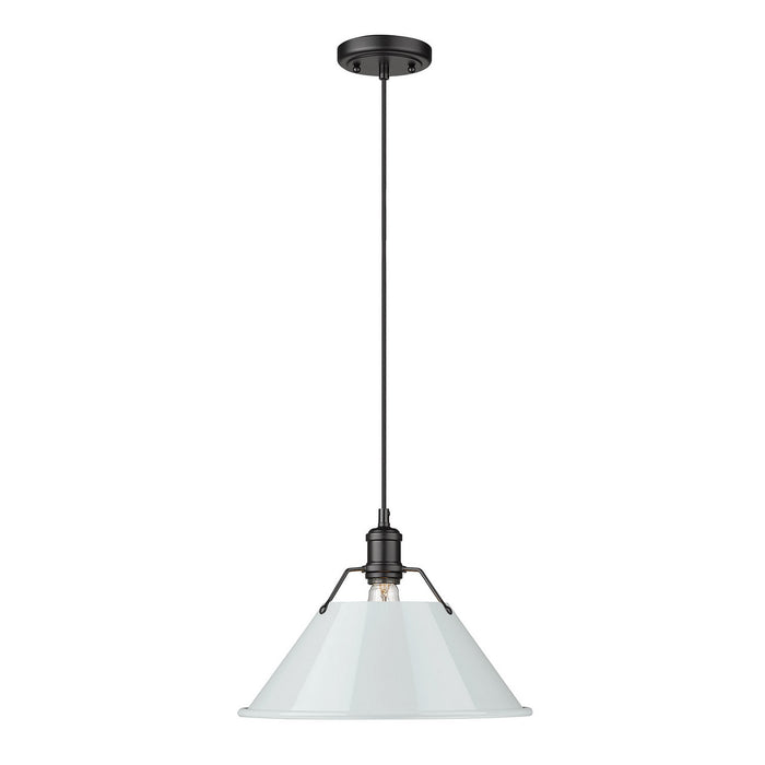 Golden 3306-L BLK-DB One Light Pendant, Matte Black
