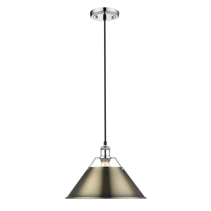 Golden 3306-L CH-AB One Light Pendant, Chrome