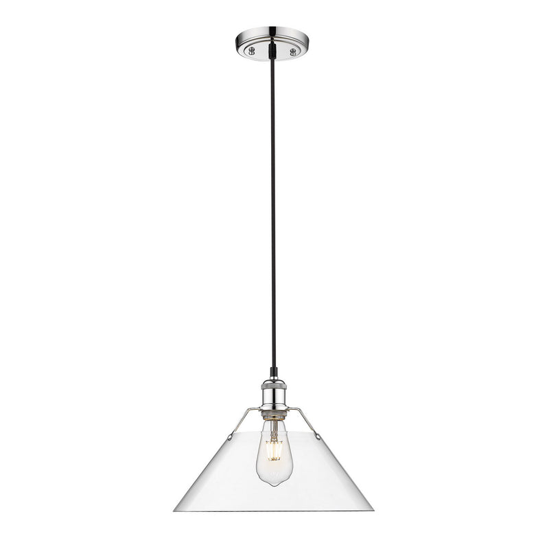 Golden 3306-L CH-CLR One Light Pendant, Chrome