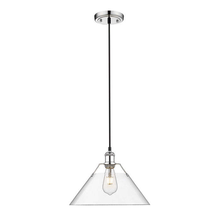 Golden 3306-L CH-CLR One Light Pendant, Chrome
