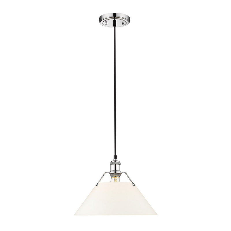 Golden 3306-L CH-OP One Light Pendant, Chrome