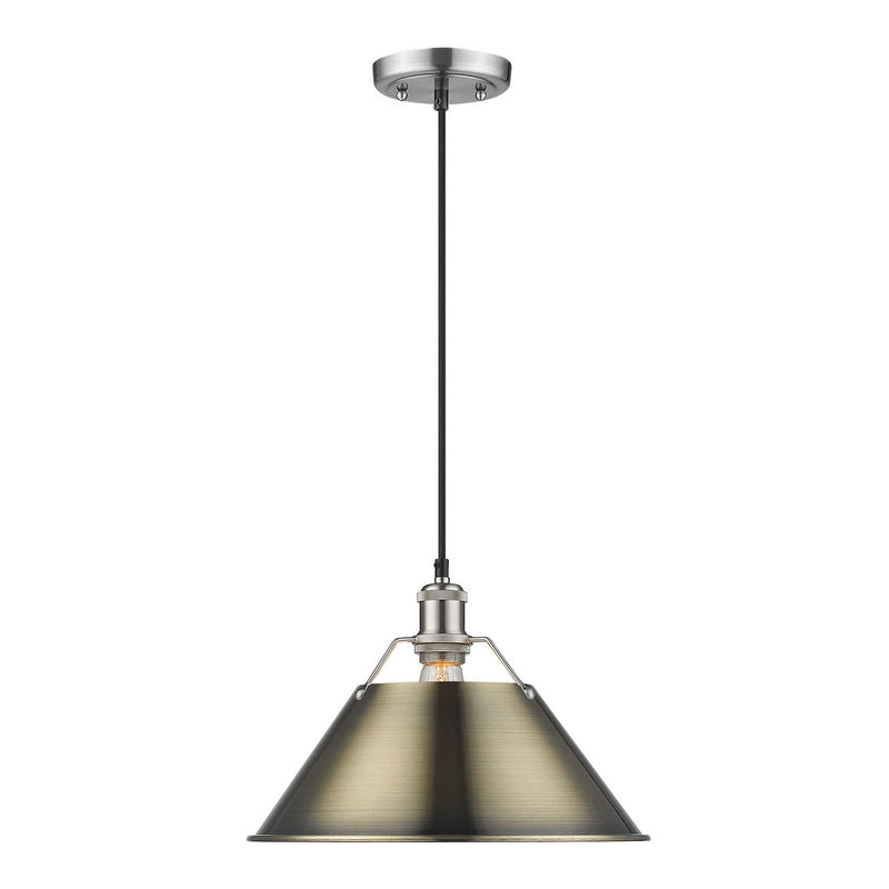 Golden 3306-L PW-AB One Light Pendant, Pewter