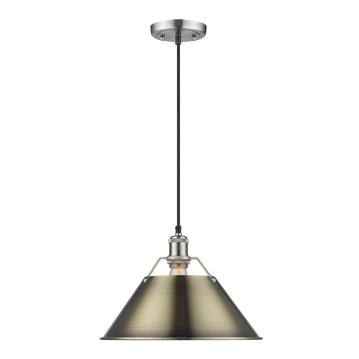 Golden 3306-L PW-AB One Light Pendant, Pewter