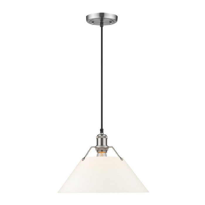 Golden 3306-L PW-OP One Light Pendant, Pewter