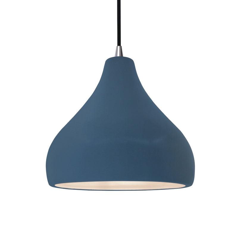 Justice Designs CER-6563-MDMT-NCKL-BKCD One Light Pendant, Midnight Sky w/ Matte White
