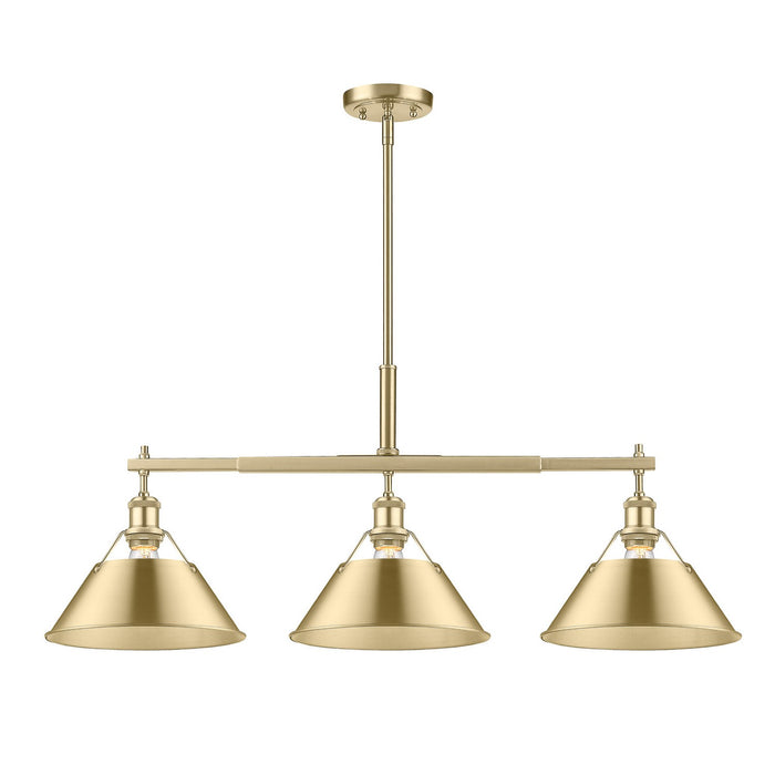 Golden 3306-LP BCB-BCB Three Light Linear Pendant, Brushed Champagne Bronze