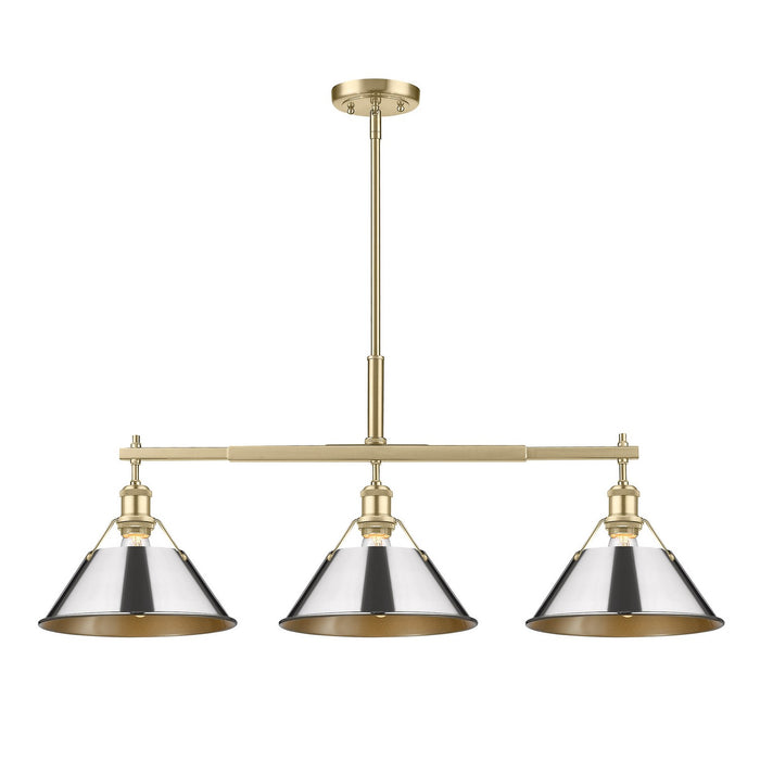 Golden 3306-LP BCB-CH Three Light Linear Pendant, Brushed Champagne Bronze
