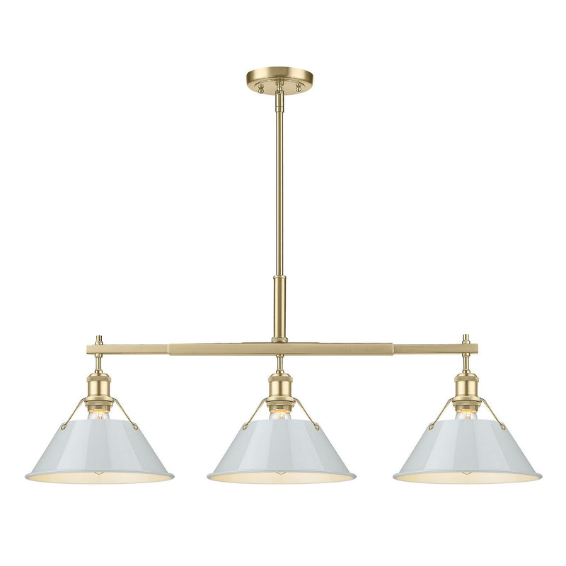 Golden 3306-LP BCB-DB Three Light Linear Pendant, Brushed Champagne Bronze