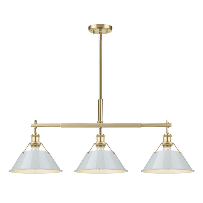 Golden 3306-LP BCB-DB Three Light Linear Pendant, Brushed Champagne Bronze