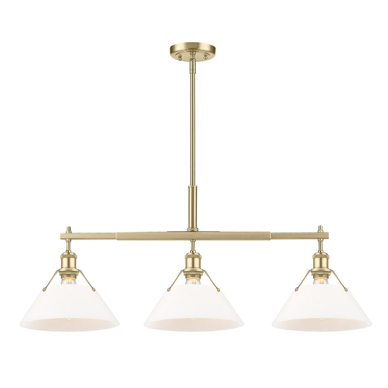 Golden 3306-LP BCB-OP Three Light Linear Pendant, Brushed Champagne Bronze