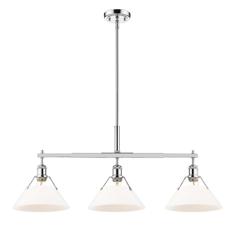Golden 3306-LP CH-OP Three Light Linear Pendant, Chrome