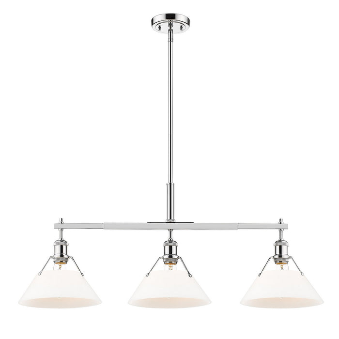 Golden 3306-LP CH-OP Three Light Linear Pendant, Chrome